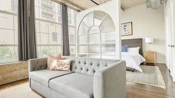 Apartment, 1 King Bed (Studio) | Living area | Flat-screen TV, Netflix, streaming services