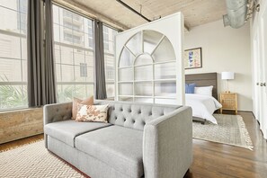 Apartment, 1 King Bed (Studio) | Living area | Flat-screen TV, Netflix, streaming services