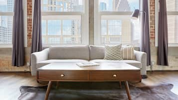Apartment, 1 King-Bett (Studio) | Wohnbereich | Flachbildfernseher, Netflix, Streaming-Dienste
