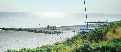 靠近海滩、钓鱼