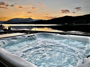 Outdoor spa tub - Glenachulish Bay Cottage has a fantastic location right beside the sea with fantastic uninterrupted (Glenachulish)