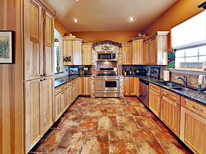 House, Multiple Beds, Patio | Private kitchen