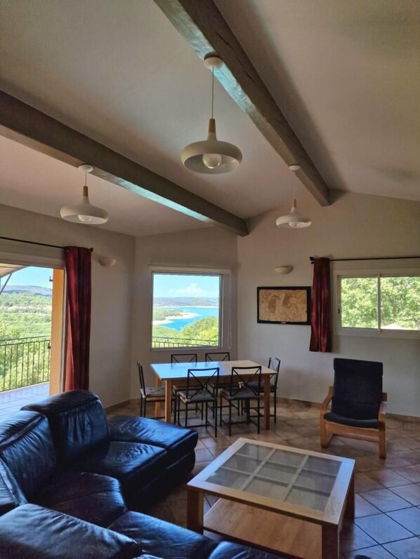 TV, fireplace, DVD player, books