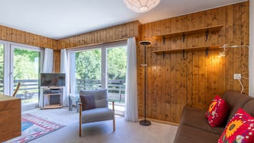 Fernseher, Kamin, DVD-Player
