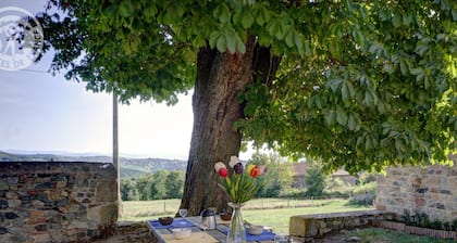 Gßte spacieux avec cheminée, jardin, équipements bébé et animaux acceptés, proche nature et randonnée.
