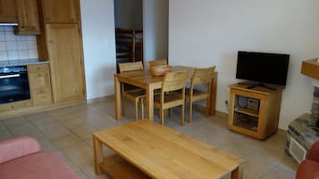 Télévision, cheminée, lecteur de DVD