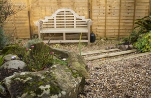 Enclosed garden with seating