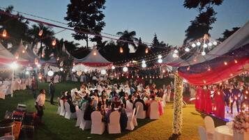 Outdoor banquet area
