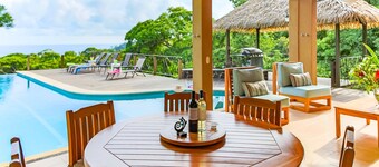 Private Jungle Villa, w / Ocean View, Infinity Pool, Wildlife & A / C