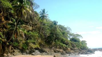 Plage, chaises longues