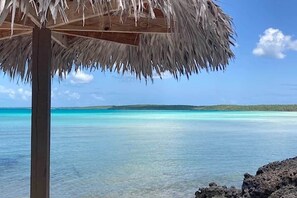 Private beach, sun-loungers, beach towels