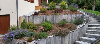 Delightful Chalet, village location, garden, parking, views and WiFi