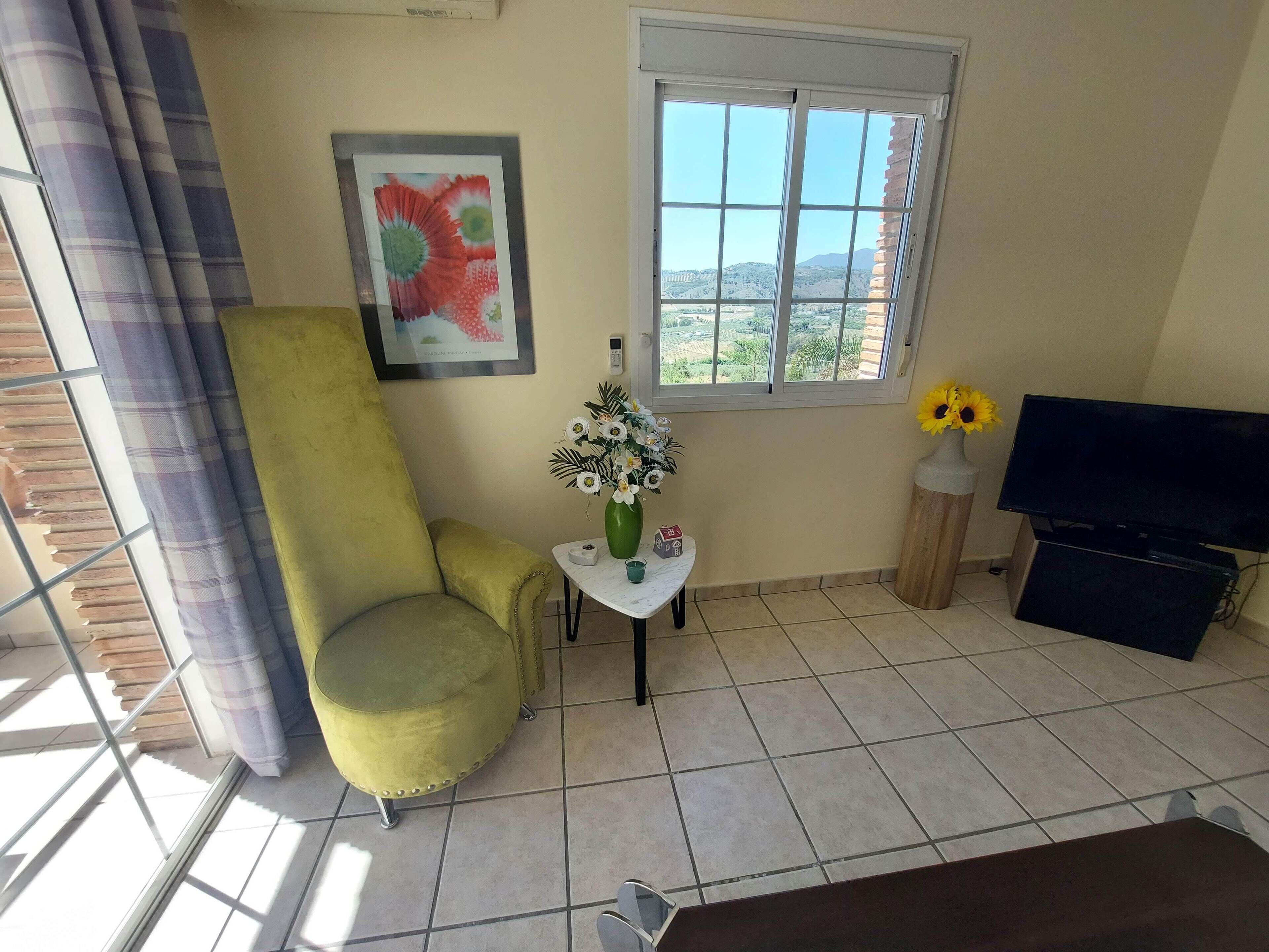 TV connectée, cheminée, lecteur de DVD, table de tennis de table