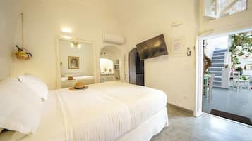 1 bedroom, desk, iron/ironing board, travel cot