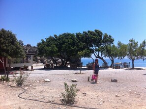 Vlak bij het strand