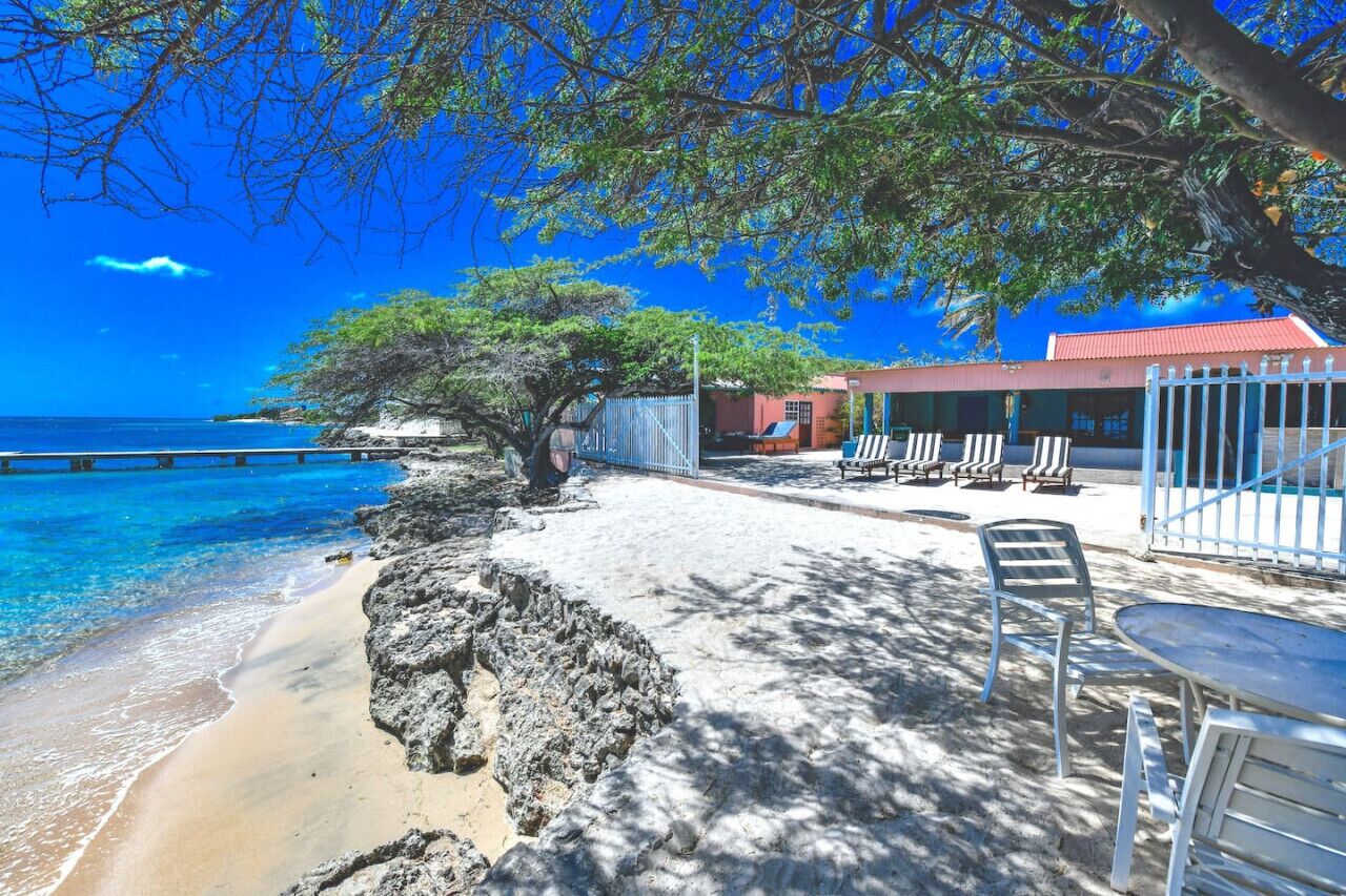 This beautiful backyard with a stunning beach view