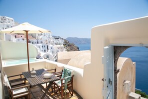 Main entrance and downstairs terrace