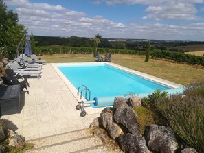 A heated pool - Villa with Stunning Views, Pool and Fast WiFi (Bezolles)