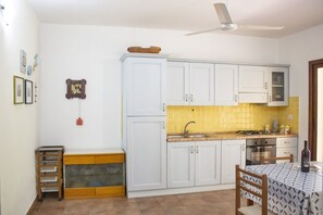 Fridge, oven, stovetop, cookware/dishes/utensils