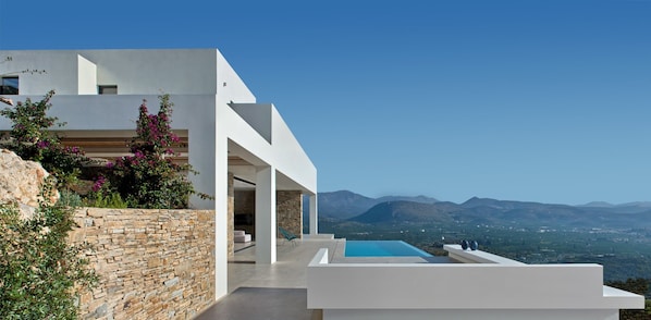 An infinity pool, a heated pool