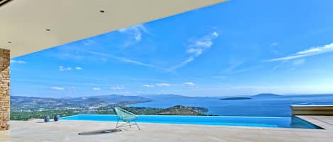 An infinity pool, a heated pool