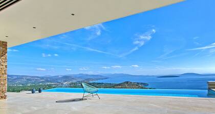 NafplioBlu - Villa pour 6-8 avec vue imprenable sur la mer et la vallée + piscine à débordement