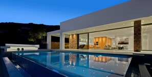 An infinity pool, a heated pool