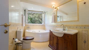 Bathtub, hair dryer, towels