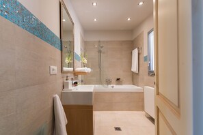 Hair dryer, towels