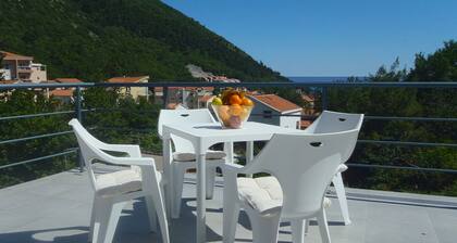 Schöne 1BR Wohnung mit Panoramaterrasse über Budva Bay