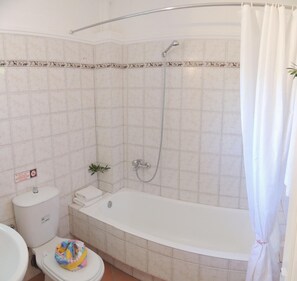 Ensemble douche/baignoire, sèche-cheveux, serviettes fournies