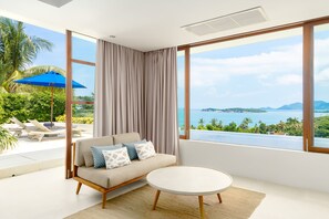 TV - Spacious villa with expansive pool deck and spectacular views of coral cove (Koh Samui)