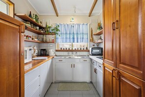 Fridge, microwave, oven, toaster