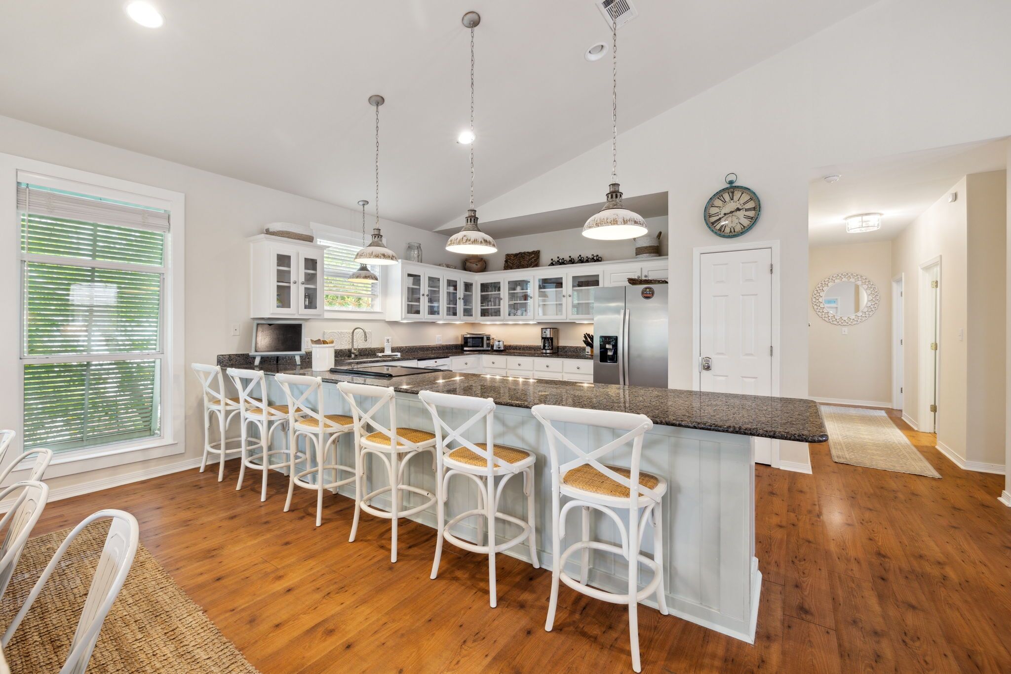 Fridge, microwave, coffee/tea maker, toaster