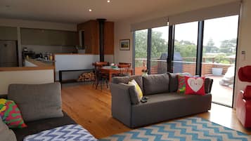 Smart-TV, Kamin, Netflix, DVD-Player