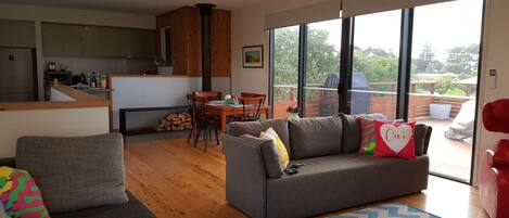 Smart-TV, Kamin, Netflix, DVD-Player