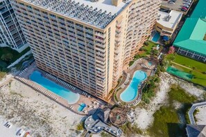 Exterior - Direct beachfront, pools, cafe, tiki bar, tiki bar beach service, gym, sauna! (Destin)