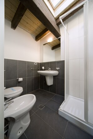 Dutxa, bidet, tovalloles i paper higiènic 