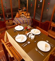 Lunch and dinner served, local cuisine