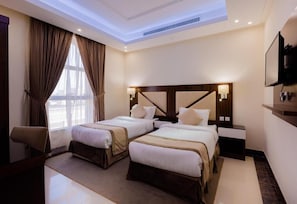 Hypo-allergenic bedding, down duvets, blackout curtains, soundproofing