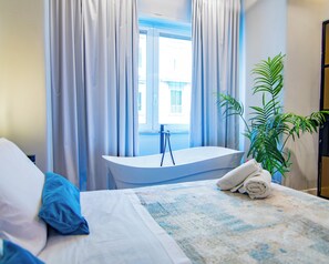 Suite Junior, sauna | Seprai Frette Italia, seprai premium, dan selimut bulu angsa