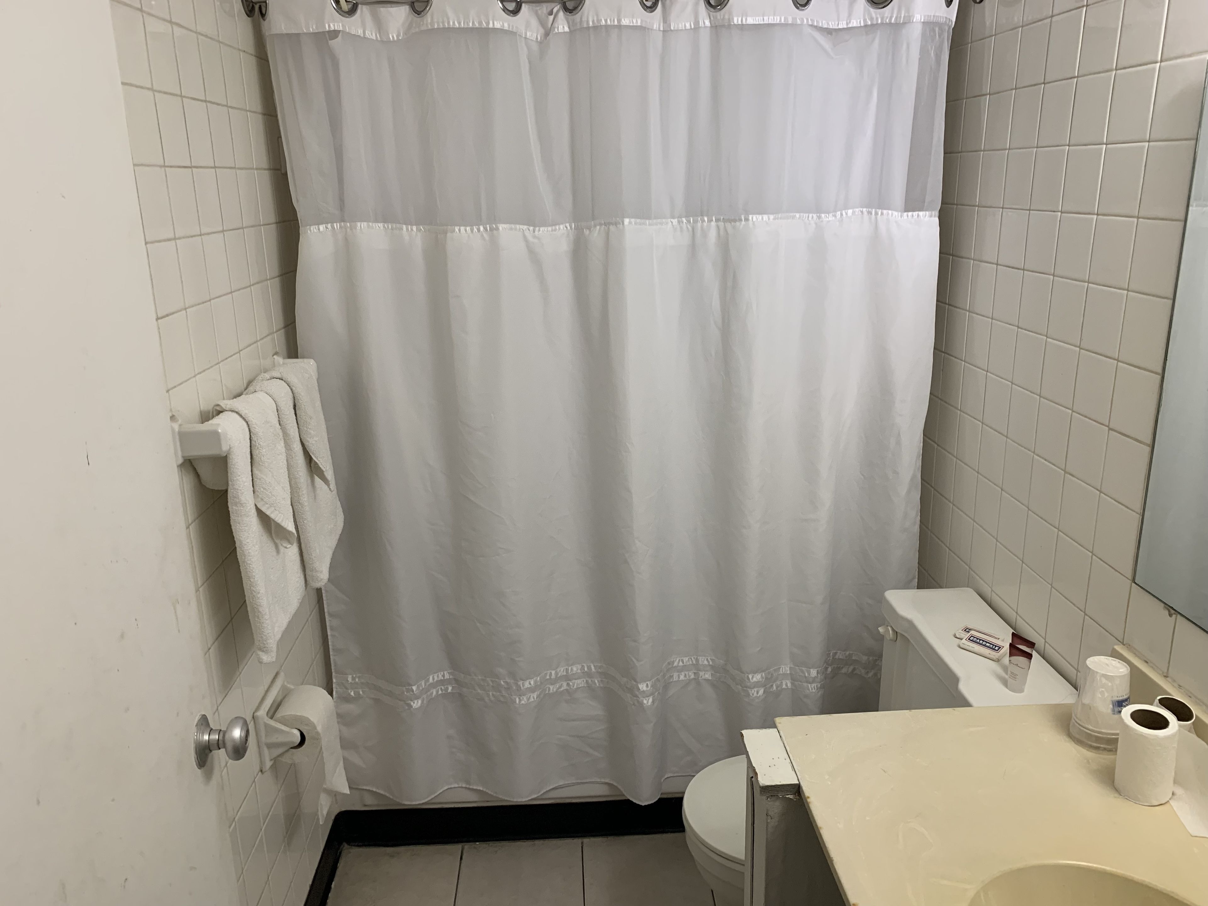 Room, 2 Double Beds | Bathroom | Bathtub, free toiletries, bathrobes, towels