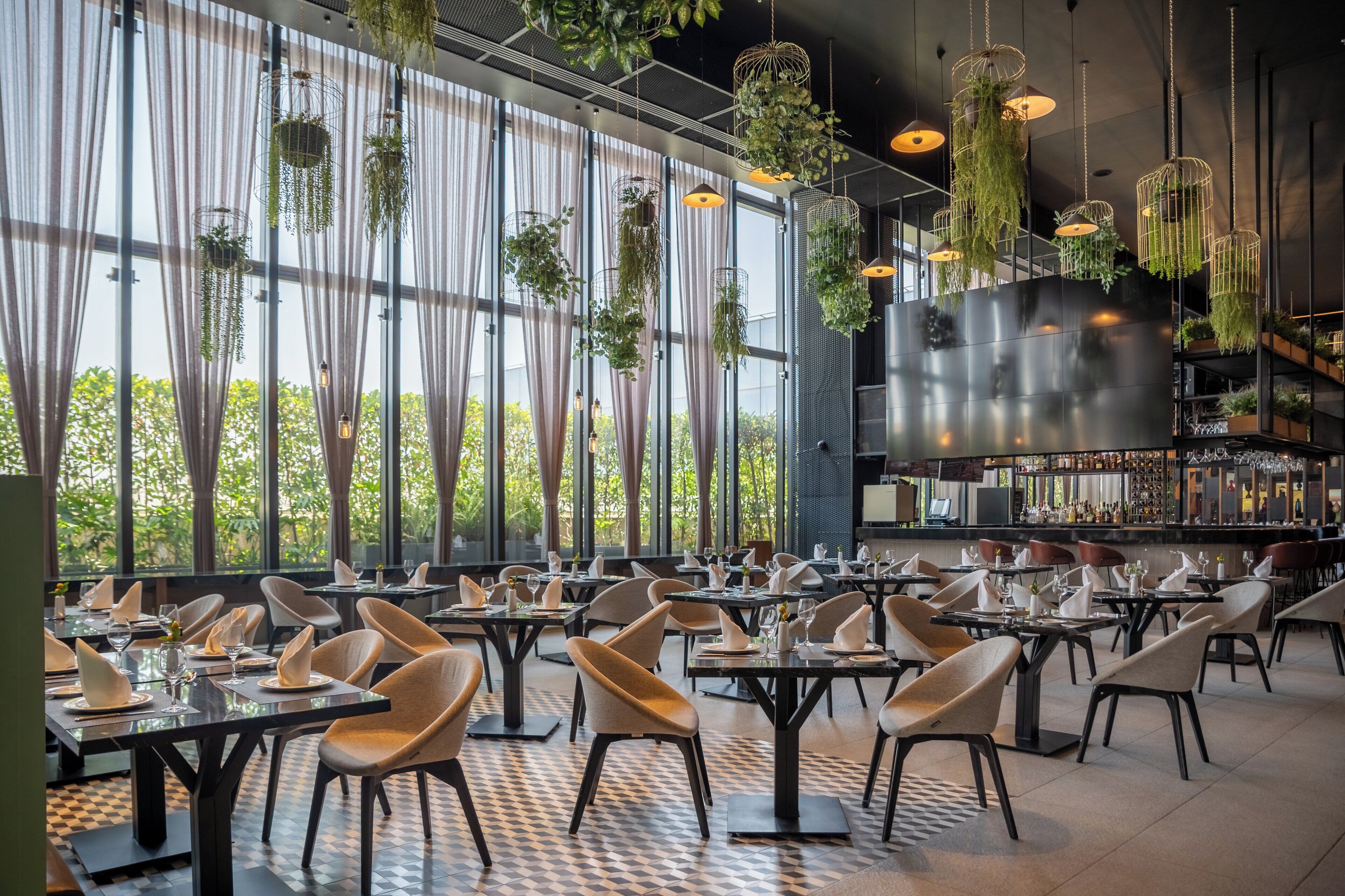 Breakfast, lunch, dinner served; local and international cuisine 