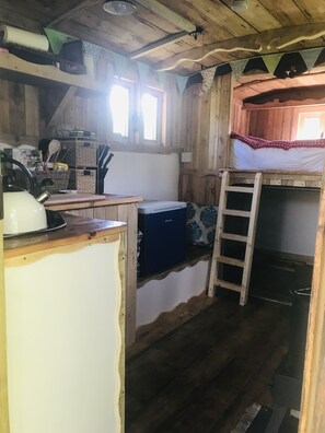 Family Cabin, 1 Bedroom, River View | Private kitchen | Cookware/dishes/utensils - Stud Farm (Lymington)