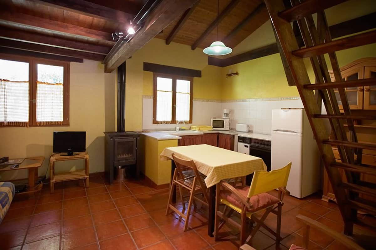Apartamento, 1 habitación, planta baja | Cocina privada | Frigorífico grande, microondas, placa de cocina y tostadora
