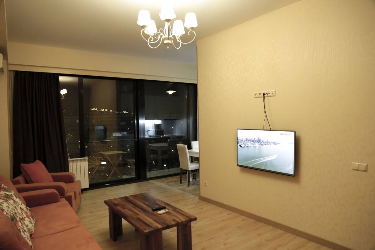 Deluxe Apartment, 1 Bedroom, City View (9-01) | 1 bedroom, in-room safe, soundproofing, iron/ironing board