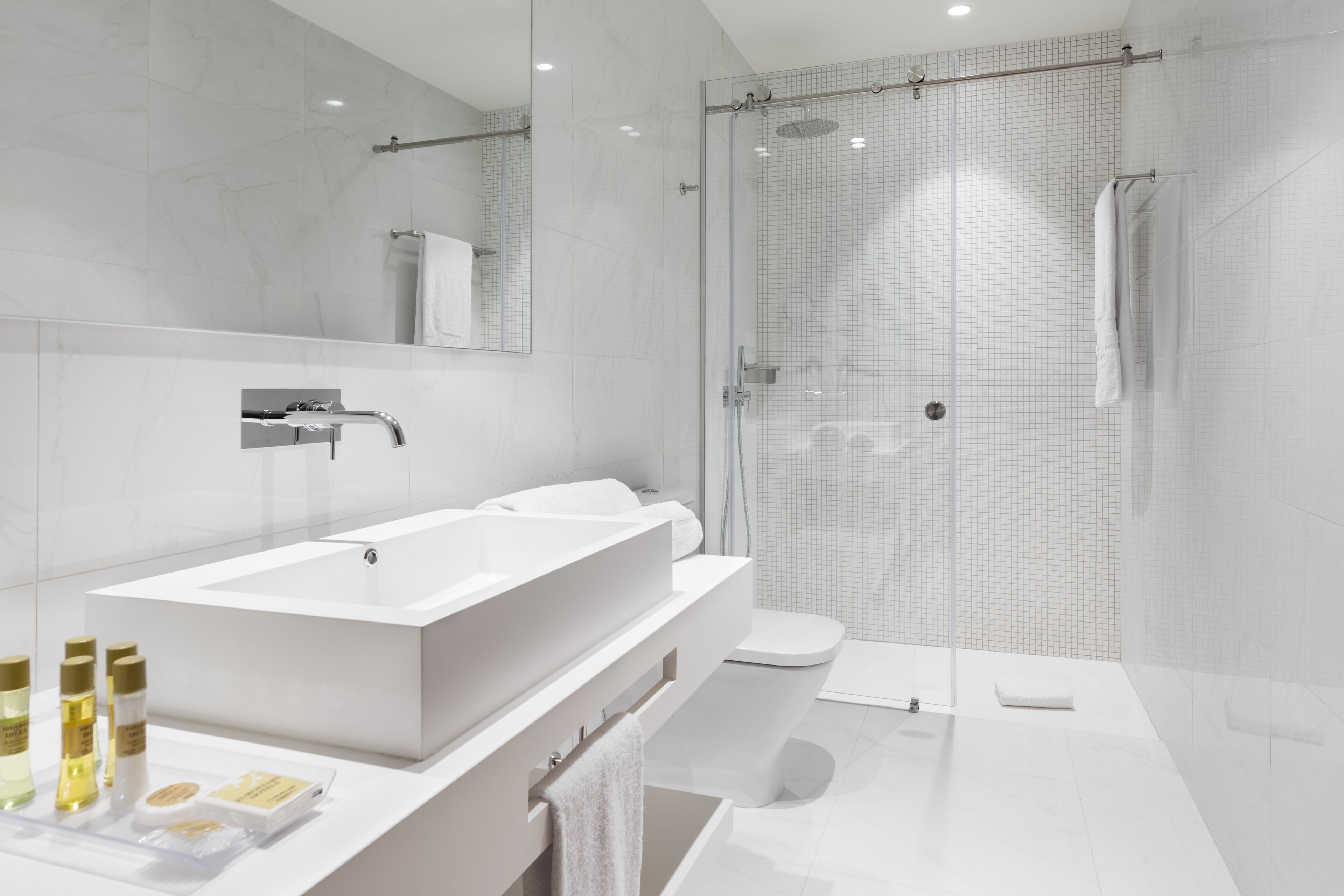 shower, eco-friendly toiletries, hair dryer, slippers