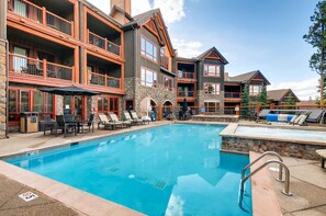 Condo (Breck_BlueSky_406) | Pool | Outdoor pool, a heated pool - Luxury 2 Bedroom Ski in, Ski out Condo in Breckenridge with Shared Pool, Hot Tub, Arcade, and Bar (Breckenridge)