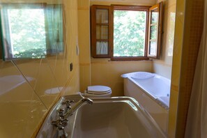 Bañera, bañera de hidromasaje, secador de pelo y bidé