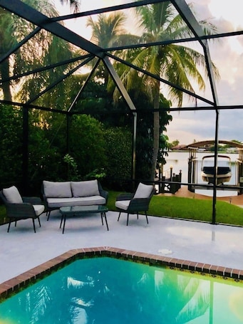 Outdoor pool. Fabulous 5 BR Waterfront Villa for Your Perfect Dream Vacation!